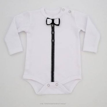 Body z długim rękawem Dżentelmen Bambarillo biały