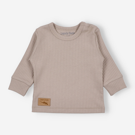 Bluzka z dzianiny prążkowej Lagarto Verde - beżowy