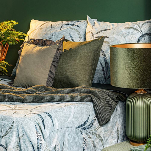 Pościel z bawełny liście Montenegro 6 Eurofirany oliwkowy