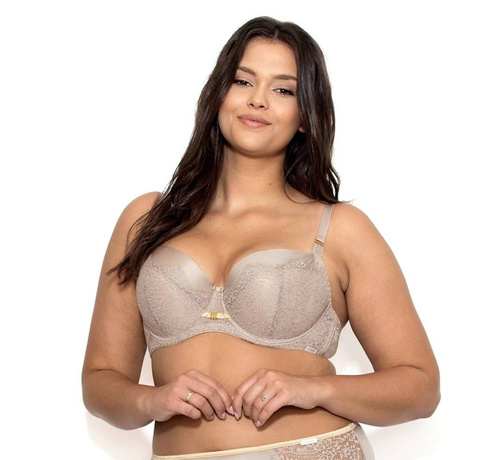 Biustonosz usztywniany Galina Nipplex mokka