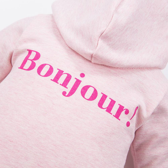 Pajac z kapturem kombinezon Bonjour Eevi - różowy