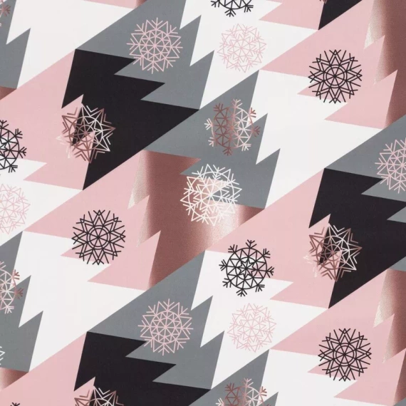 Pościel świąteczna choinki z mikrowłókna Aura Eurofirany różowy