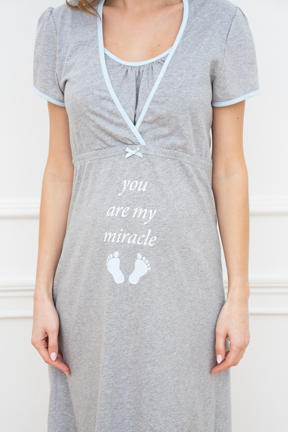 Koszula ciążowa i do karmienia Carlina Italian Fashion - melanż/niebieski