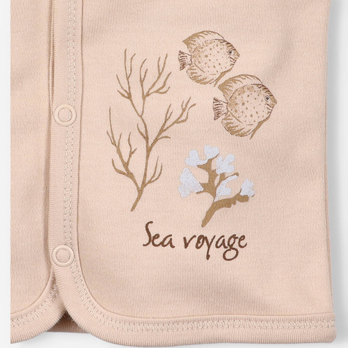 Kamizelka z bawełny organicznej Turtles Nini beżowy 