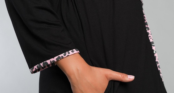 Szlafrok rękaw 3/4 Eila Bis Italian Fashion - panterka