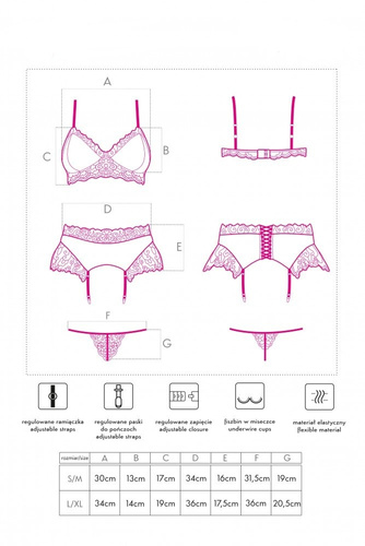 Komplet damski Nahir Maroon LivCo Corsetti Fashion