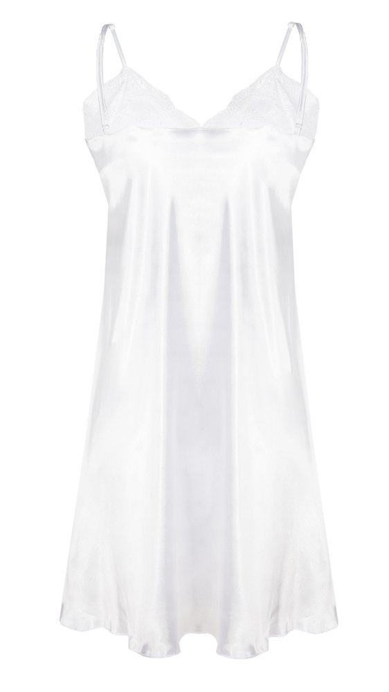 Halka satynowa koszulka damska Agnes DKaren - Jasny Ecru