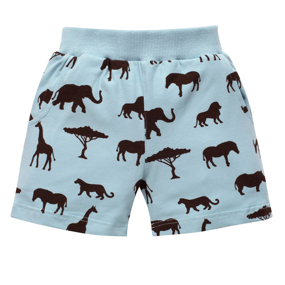 Krótkie spodenki na gumce Safari Pinokio - afryka niebieski