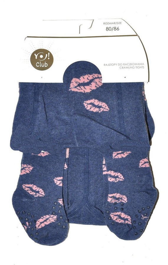 RAB-0025G Rajstopy do raczkowania mix kolor-dziewczynka