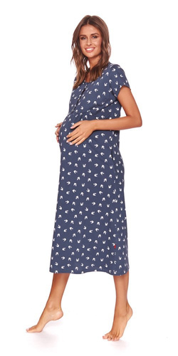 TM.4119 Koszula Nocna ciążowa i do karmienia Doctor Nap - deep blue