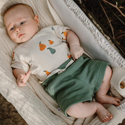 Szorty waflowe Pearfect Eevi- zielone