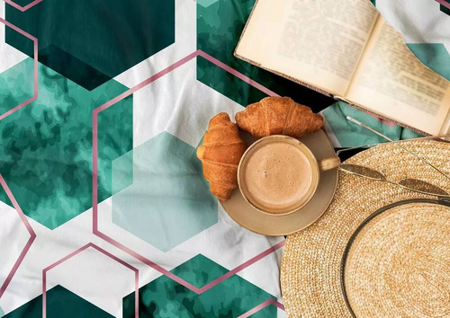 Pościel satynowa geometria Milargo Verde 009 Faro zielony 