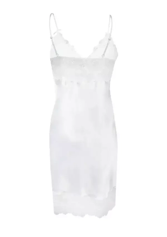 Halka satynowa Alubi koszulka damska DKaren - biały