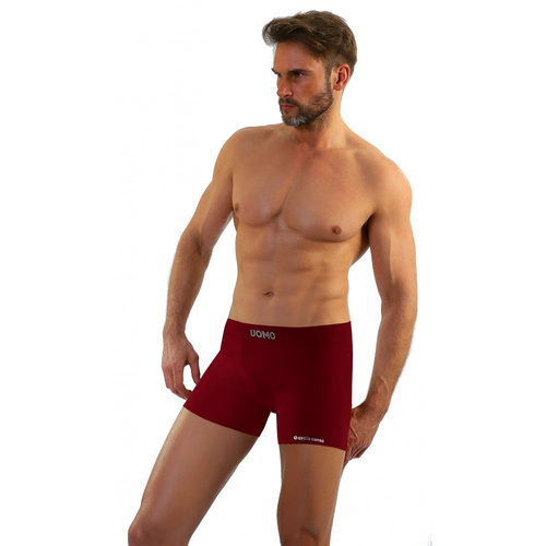 Bezszwowe bokserki męskie BM07 Solar Sesto Senso - bordowy 