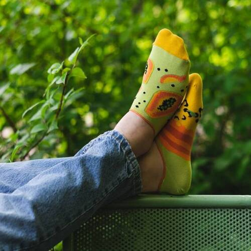 Skarpety męskie Asymetryczne 009 More - 001 limonka