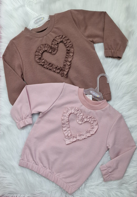 Mia Bambarillo przydymiony róż– bluza dziecięca z dzianiny dresowej | Bawełna 95%, elastan 5%