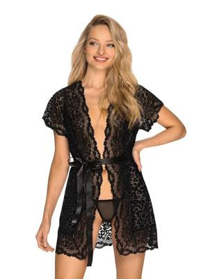 Szlafrok Damski Peniuar Giully Obsessive czarny