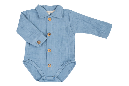 Koszulobody długi rękaw muślinowe "Just Muslin Blue" Makoma 