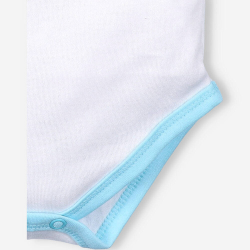 Body z bawełny organicznej Summer Robots  Nini biały 