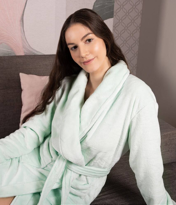 Szlafrok damski Minty Long Momenti Per Me mint