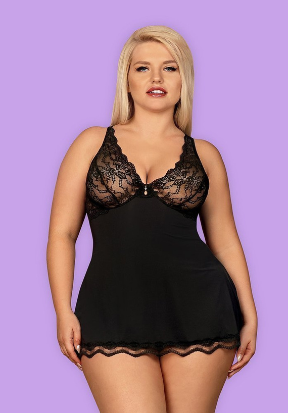 Babydoll Koszulka Luvae Obsessive czarny