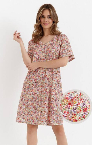 Koszula nocna z bawełny 458  Cana - czerwona 