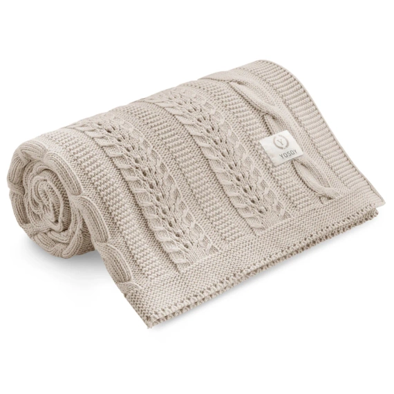 Dreamy YOSOY sunny beige – bambusowo-bawełniany kocyk dla niemowląt