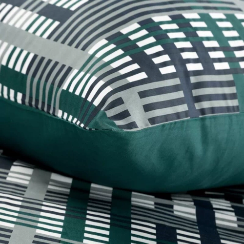 Pościel satynowa liście Nika 47 Eurofirany turkusowy