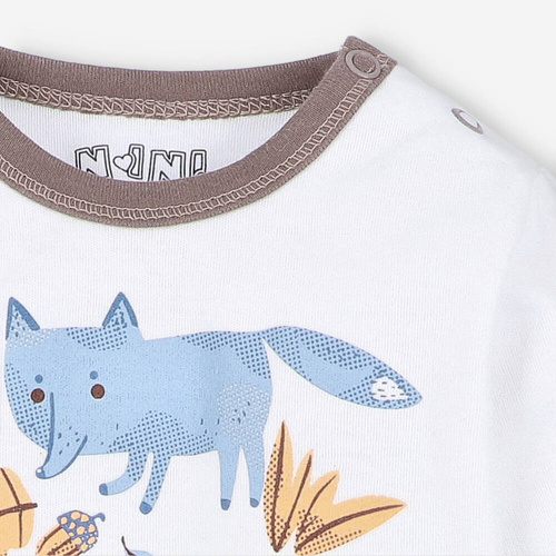 Bluzka z bawełny organicznej Skarby Jesieni Nini ecru