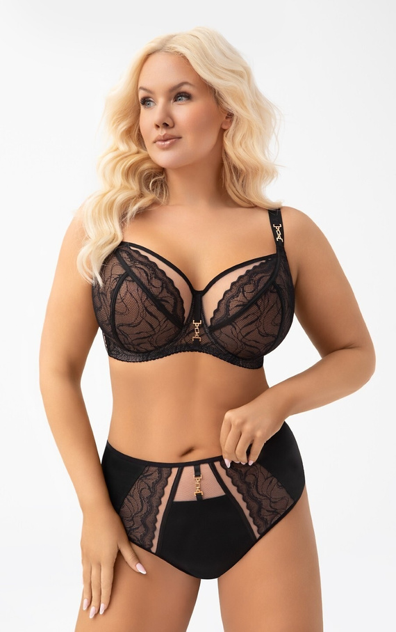 Gorsenia Latika 977 – brazyliany z koronką i złotym detalem