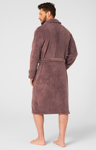 Key MGL 255 szlafrok męski brązowy – miękki, ciepły, klasyczny krój