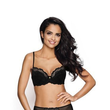 Olivia Biustonosz push-up M-3108/11 Mat czarny beżowy