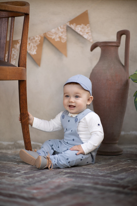 Ogrodniczki niemowlęce Charlie Pinokio - niebieski