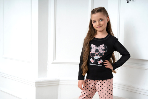 Piżama dla dziewczynki Bonilla Italian Fashion - czarny/druk 