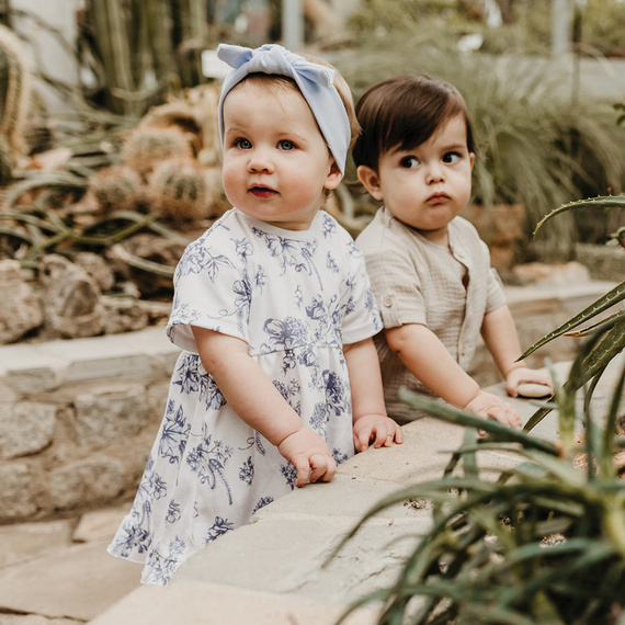 Sukienka z krótkim rękawem Botanic Eevi - biały druk