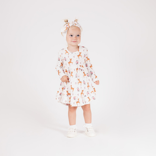 Sukienka dziewczęca 216166 Lala Nicol – bawełna, długi rękaw, falbana