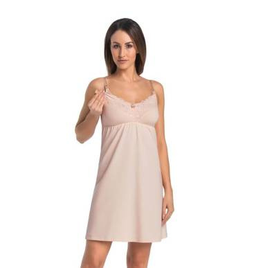 Koszula nocna do karmienia Mommy Teyli - beżowa