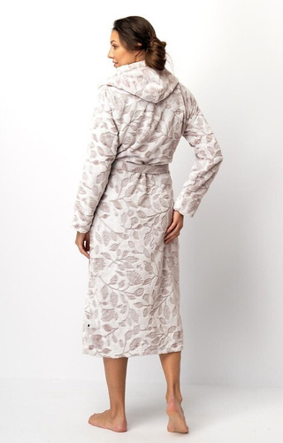 Key LGL 545 szlafrok damski – kaptur, kieszenie, miękka dzianina