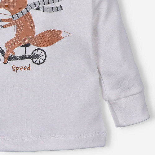 Bluzka z bawełny organicznej Cute Cars Nini ecru 