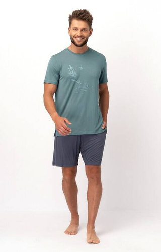 Piżama Męska MNS 750 Bambus Key -zielona