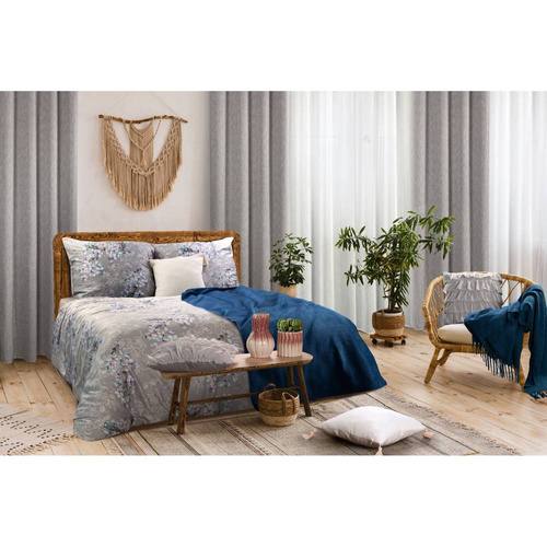 Poszewka dekoracyjna Daisy z falbanami Eurofirany stalowy 