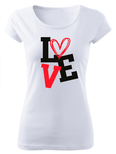 Koszulka damska "Walentynki Love 2024"  Moocha biały