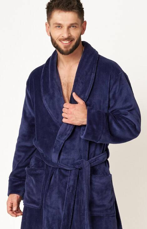Szlafrok męski MGL 255 B24 Key granatowy