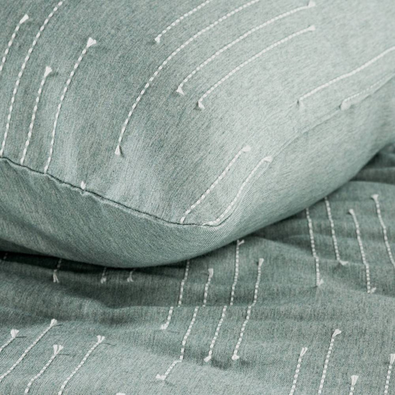 Pościel z ozdobnymi przeszyciami Montenegro 8 Eurofirany jasnozielony