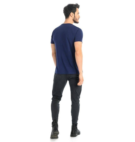 T-Shirt Męski Bawełniany Dany V- niebieski