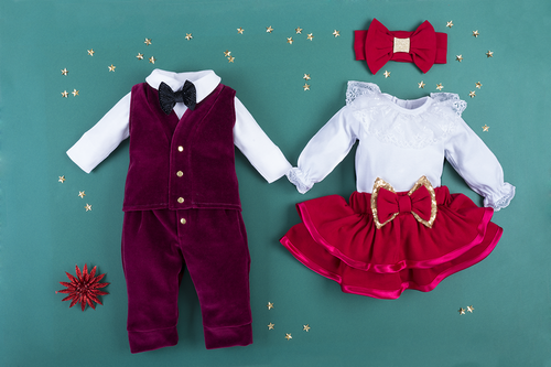 430W Little Gentleman Welurowa kamizelka dla chłopca Marija - bordo