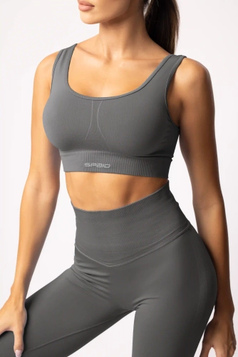 SPAIO Flex 2.0 – biustonosz sportowy seamless do aktywnego stylu grafitowy