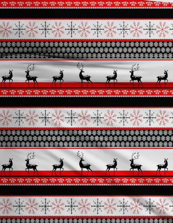 Pościel flanelowa świąteczna śnieżynki F-79A Matex czerwony