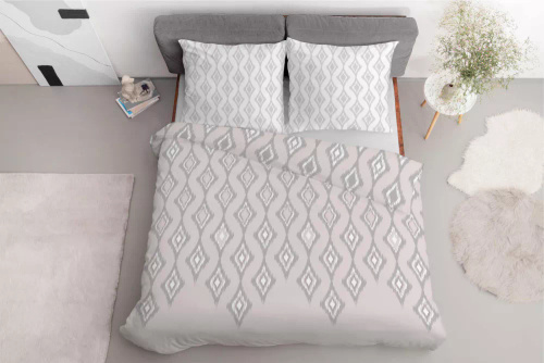 Pościel z mikrofibry geometria 5031 A Detexpol pudrowy różowy