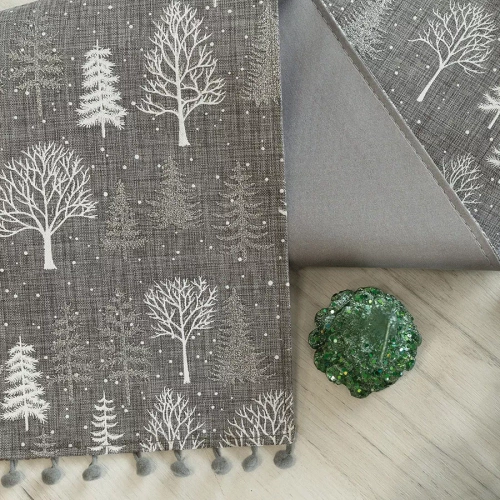 Bieżnik świąteczny Zimowa magia Markizeta szary